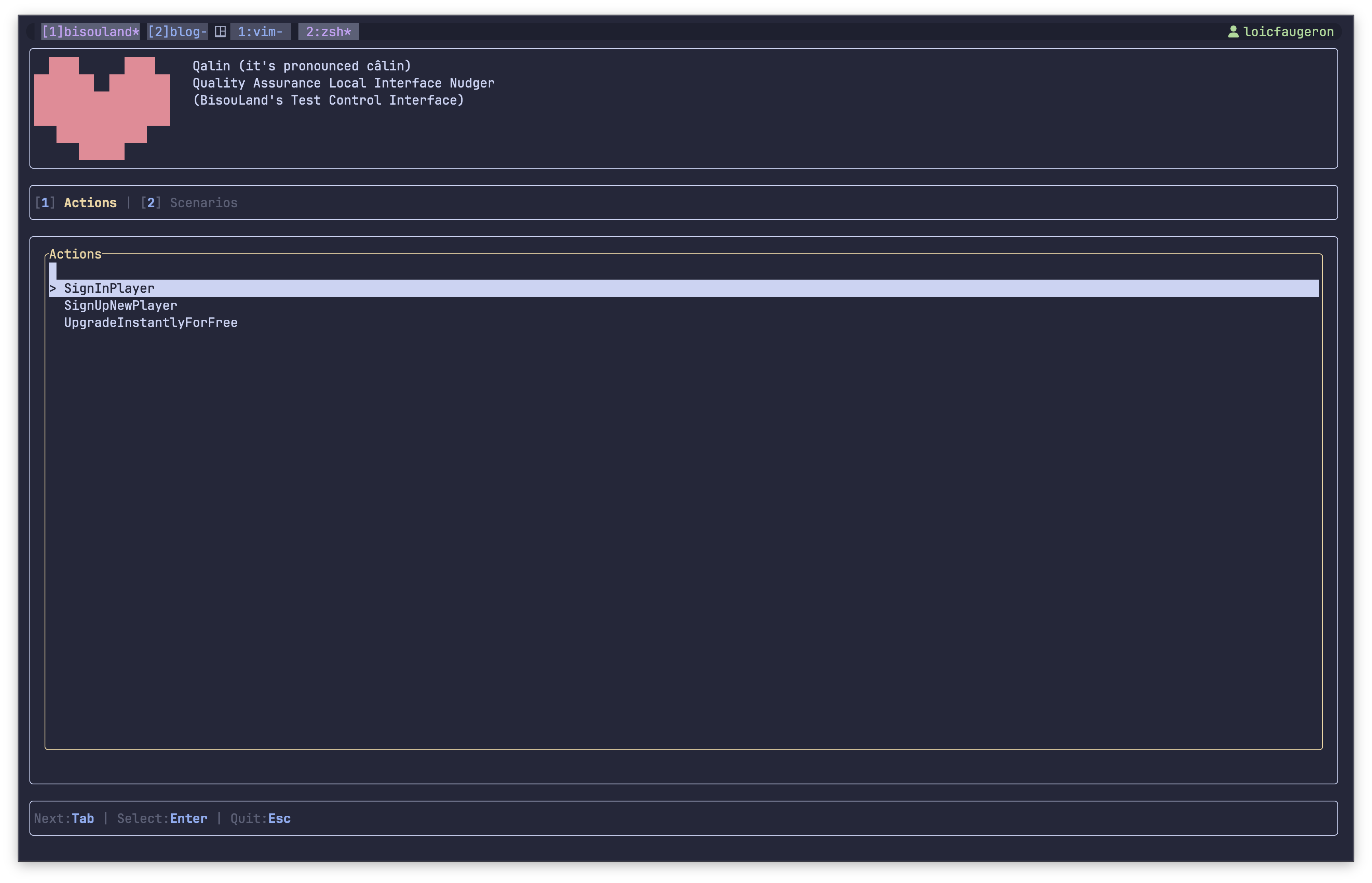 Qalin TUI Home Screen